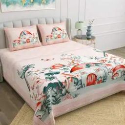 180 TC Printed Double-Size Bedsheet with Pillow Covers-image-44