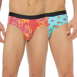Pack of 2 Men Printed Briefs with Elasticated Waist-image-6