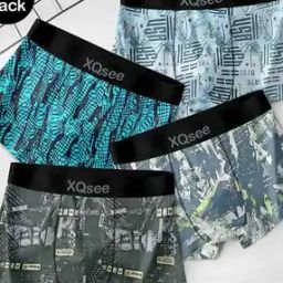 Pack of 4 Men Colourblock Trunks with Elasticated Waistband-picture-0