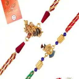 mahi Set of 2 Radhakrishna Enamelled Tie-Up Rakhis-picture-46