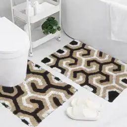 Geometric Pattern Bath Mat & U Contour 2.5' x 1.5'-12