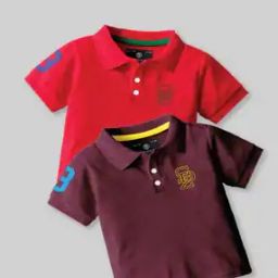 Pack of 2 Logo Print Regular Fit Polo T-Shirts-picture-16
