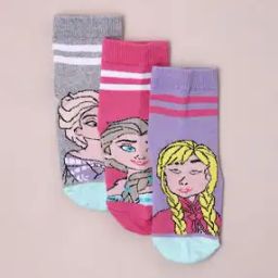 Pack of 3 Frozen Print Anti-Microbial Finish Socks-picture-49