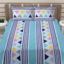 400 GSM Geometric Print King-Size Bedcover with Pillow Covers-picture-10