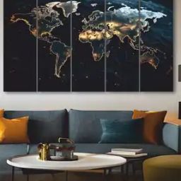 Set of 5 Night Earth Wall Art-image-57