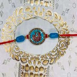 Peacock Enamelled Tie-Up Rakhi-image-31