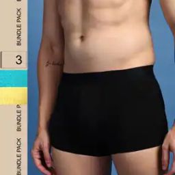 Pack Of 3 Men Regular Fit Trunks with Elasticated Waist-picture-3