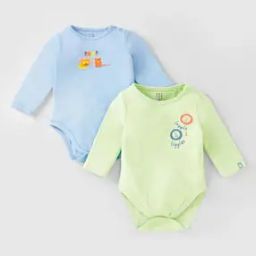 Boys Pack of 2 Printed Bodysuits-12
