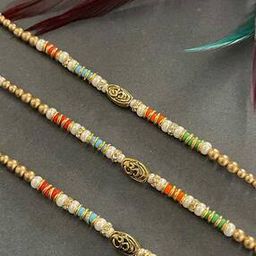Set of 3 Beaded Om Rakhis-image-34