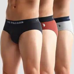 Men Pack of 3 Briefs with Elasticated Waistband -image-53