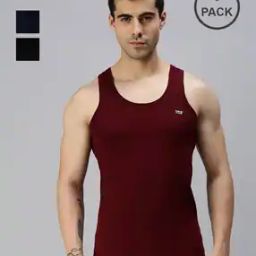 Men pack of 3 Scoop-Neck Sleeveless Vests-image-89
