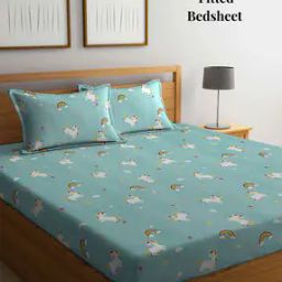 Printed Fitted King-Size Bedsheet with Pillow Covers-image-23