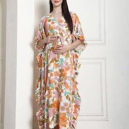 Women Floral Print Maternity Kaftan-image-3