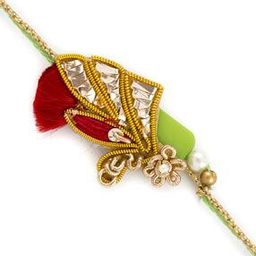 Tie-Up Zardosi Rakhi with Studded Beads-image-17