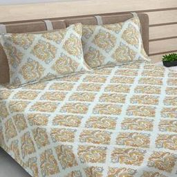 400 GSM Printed King-Size Reversible Bedcover with Pillow Covers-image-91
