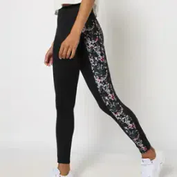 Printed Panelled Leggings with Elasticated Waist-image-3