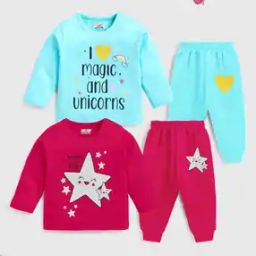 Girls Pack of 2 Typographic Print T-Shirts with Pants-picture-15