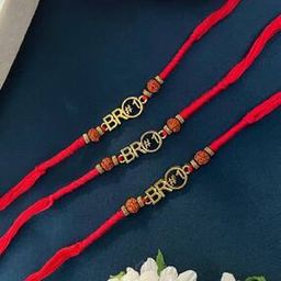 Men Set of 3 Rudraksha Beads Tie-Up Rakhis-image-44
