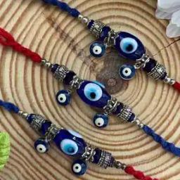 Men Set of 3 Evil Eye Tie-Up Rakhis-image-62