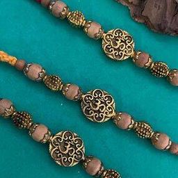 Men Set of 3 Om & Chandan Beads Tie-Up Rakhis-image-85