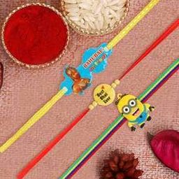 Men Set of 3 Blasting Bhabhubali Minions Rakhis with Roli & Chawal-image-55
