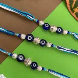 Men Set of 3 Evil-Eye Beads Tie-Up Rakhis-image-78