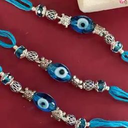 Men Set of 3 Tortoise Evil-Eye with Crystal Beads Tie-Up Rakhis-image-15