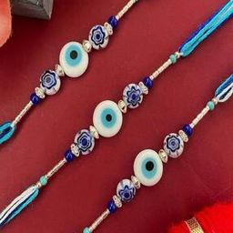 Men Set of 3 Evil-Eye Beads Tie-Up Rakhis-image-122