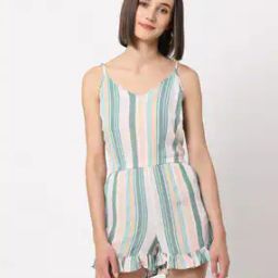 Stripped Sleeveless Playsuit-image-14