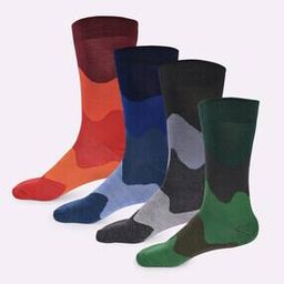 Men Pack of 5 Colourblock Mid-Calf Length Socks-image-8