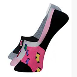 Set of 3 Graphic Print No-show Socks-image-93