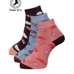 Pack of 3 Printed Ankle-Length Socks-image-8