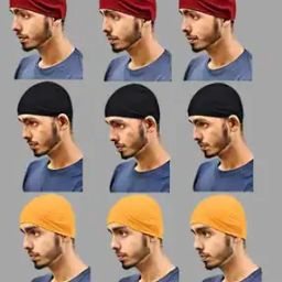 Men Set of 9 Skull Caps with Stitched Detail-image-100