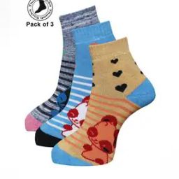 Pack of 3 Graphic Print Ankle-Length Socks-image-39