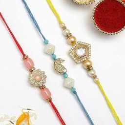 Set of 3 Men Tie-Up Rakhi Set with Roli Chawal-image-50