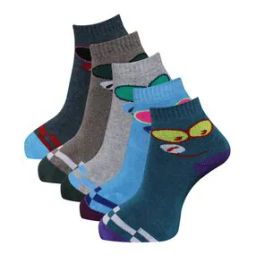 Pack of 5 Graphic Print Ankle-Length Socks-46