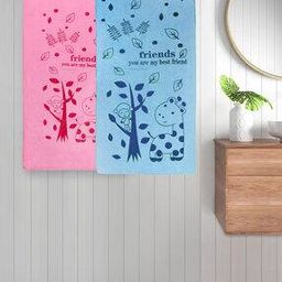 Set of 2 300 GSM Printed Bath Towels 45" x 23"-21