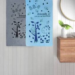 Set of 2 300 GSM Printed Bath Towels 45" x 23"-image-99