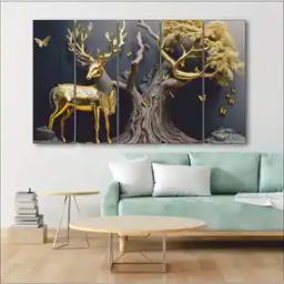 Deer Print 5-Piece Wall Painting 48" x 27"-image-85