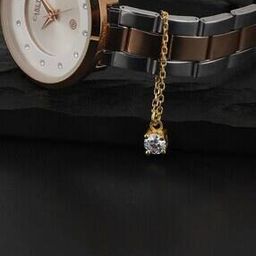 Gold Plated Dangling Solitaire Watch Charm - FJCH3290-image-27