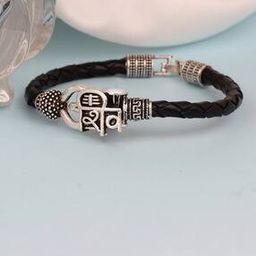 Shiva Trishul Leather Bracelet-17