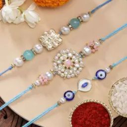 Set of 3 Kundan-Studded Tie-Up Rakhi-picture-45