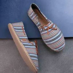 Men Summer Stripe Canvas Slip on Espadrilles-24