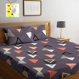 Set of 2 210 TC Printed Double Bedsheets with Pillow Covers-image-69