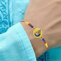 om jewells Gold-Plated Threaded Tie-Up Rakhi-picture-48