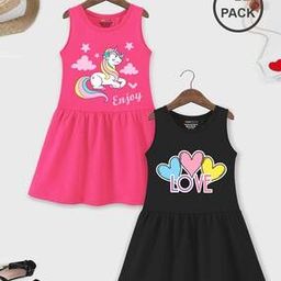 Pack of 2 Graphic Print A-Line Dress-picture-26