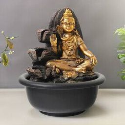 Polyresin Shiva Fountain with LED Lights-21