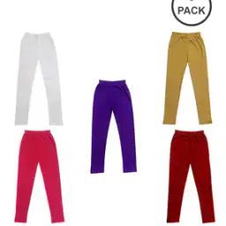 Pack of 5 Leggings with Elasticated Waistband-image-97