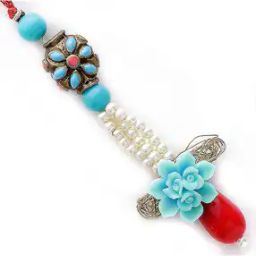 Ceramic Floral Motif Lumba Rakhi-image-98