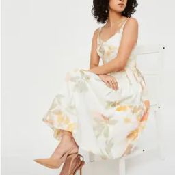 Women Printed Bubble Hem Dress-image-25